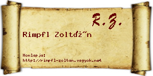Rimpfl Zoltán névjegykártya
